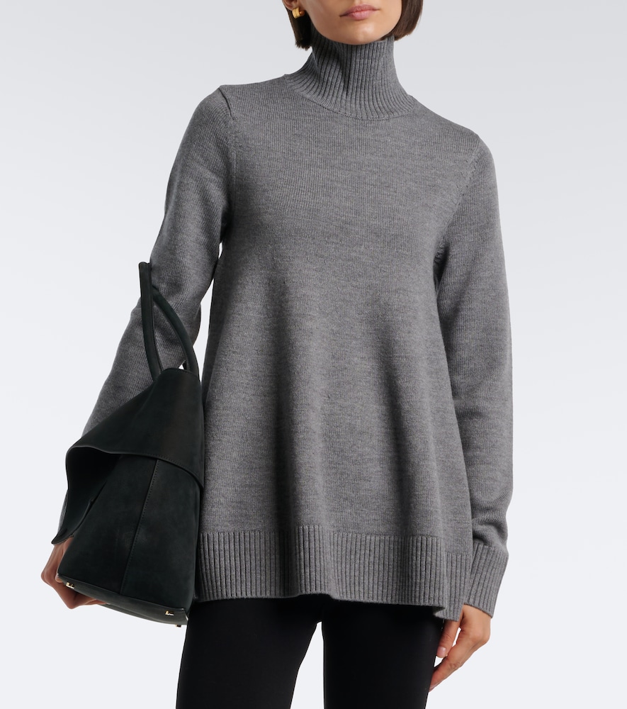 Flared Wool Turtleneck Sweater