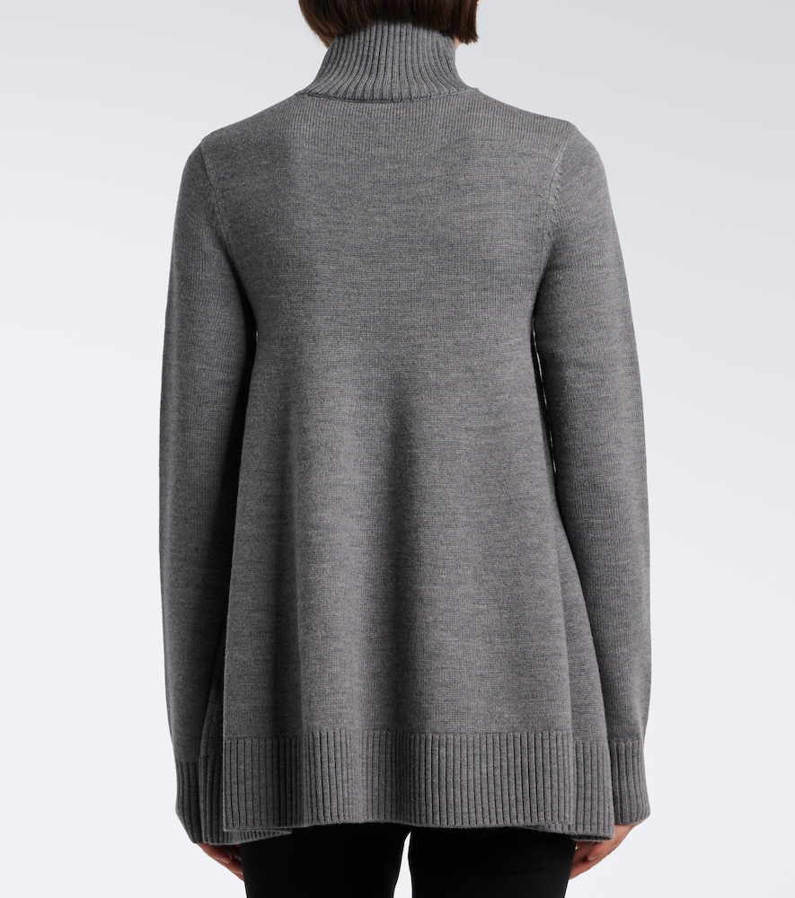 Flared Wool Turtleneck Sweater
