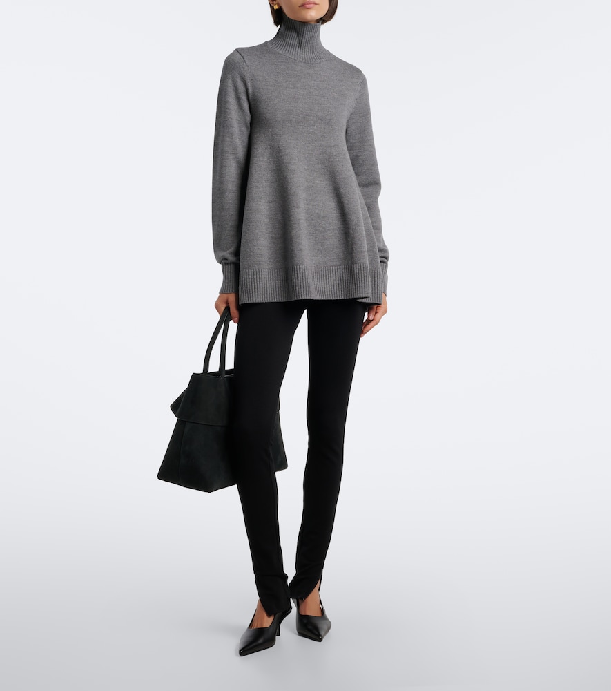 Flared Wool Turtleneck Sweater