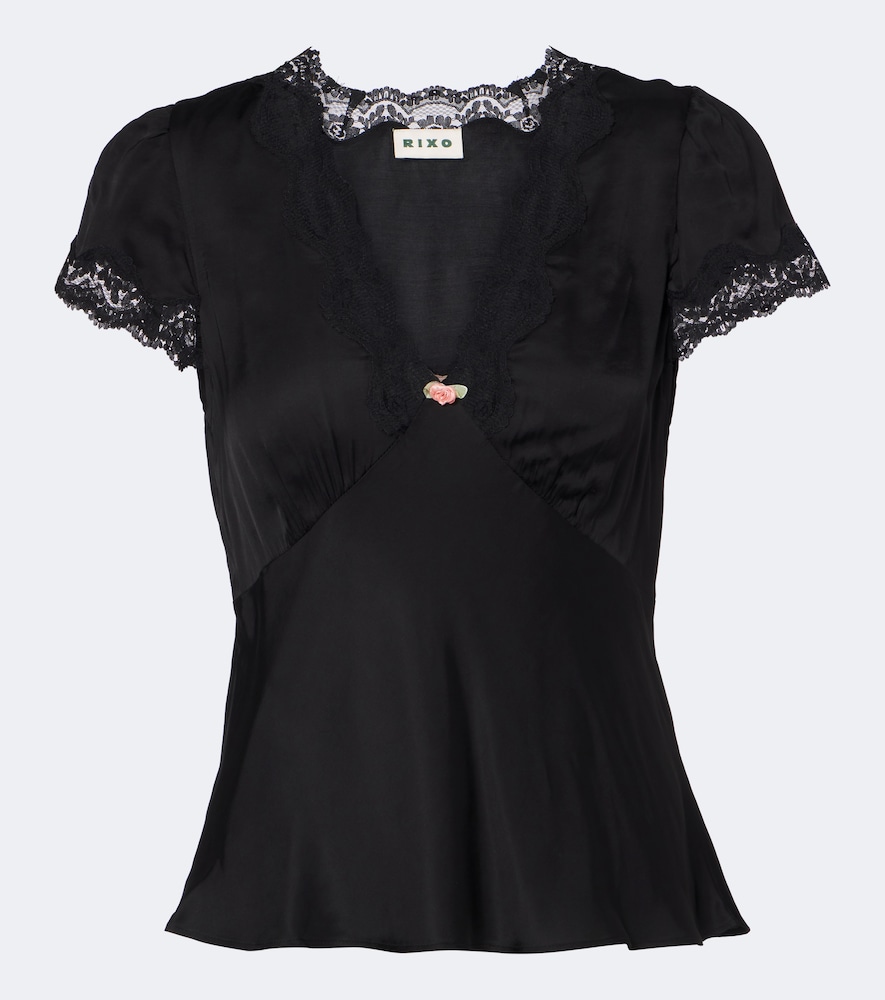 Top Karia in raso con pizzo