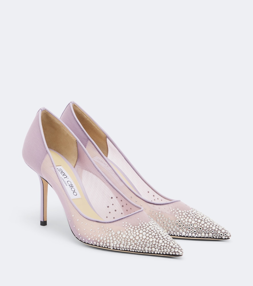 Verzierte Pumps Love aus Mesh