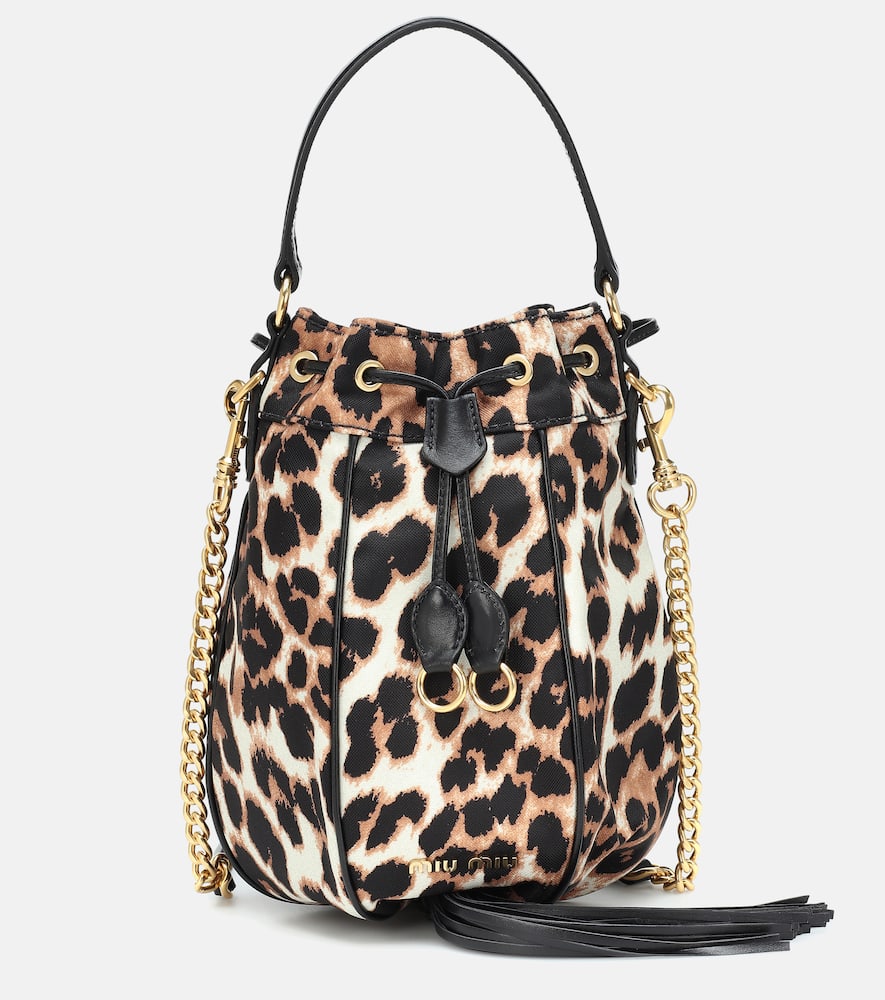 MIU MIU LEOPARD-PRINT BUCKET BAG,P00418094