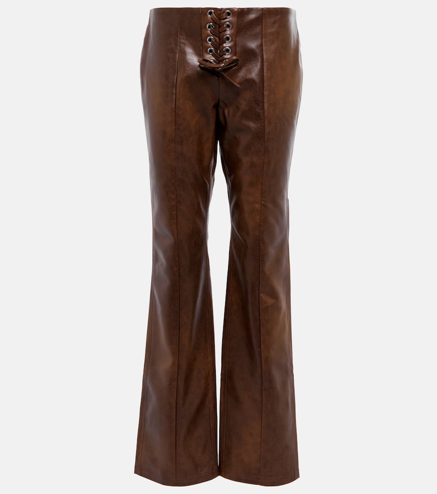Rotate Low-rise flared faux leather pants