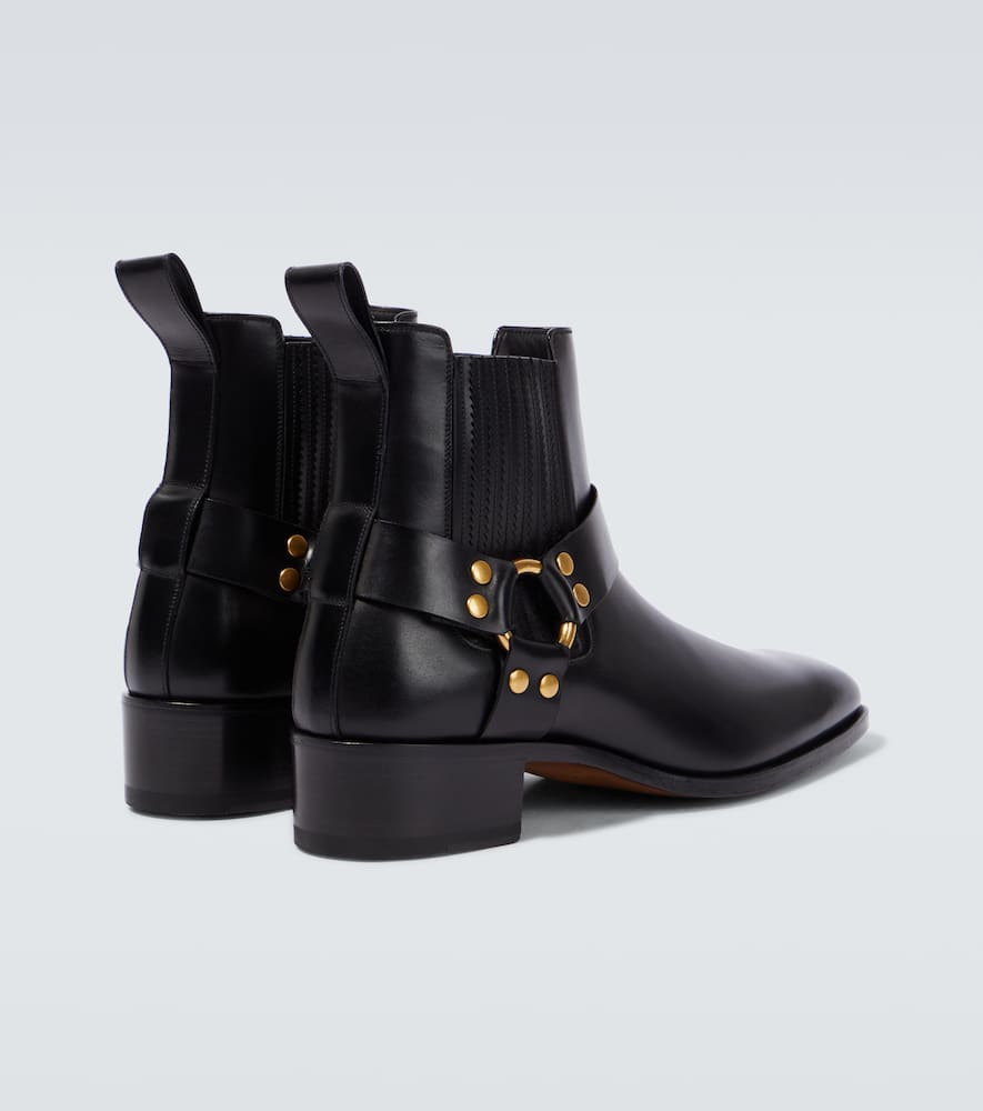 Tom Ford Leather Ankle Boots In Black