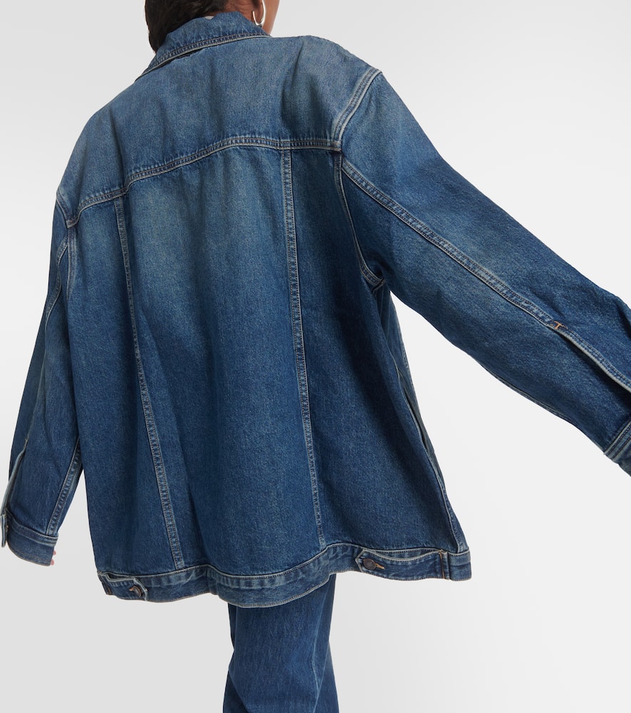 Shop Nili Lotan Adam Oversized Denim Jacket In Blue