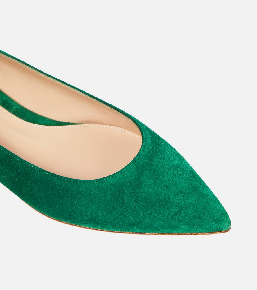 Shop Gianvito Rossi Gianvito Suede Ballet Flats In Green