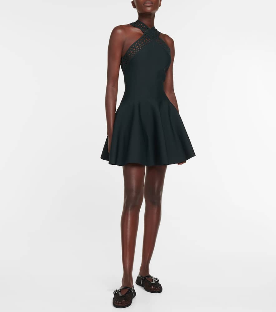 Alaïa Cut-out Detailed Halterneck Mini Dress In Black
