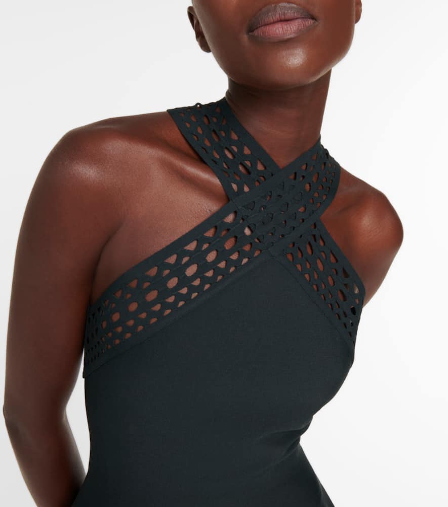 Alaïa Cut-out Detailed Halterneck Mini Dress In Black