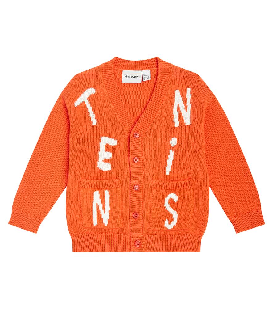 Mini Rodini Tennis intarsia cotton cardigan