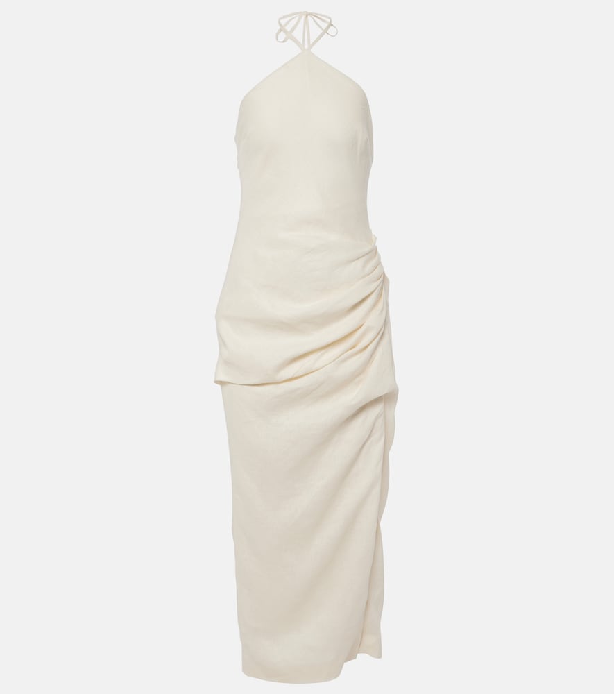 Simkhai Hansel Halterneck Linen Maxi Dress