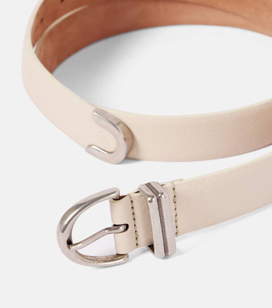 Khaite Bambi Leather Belt In White