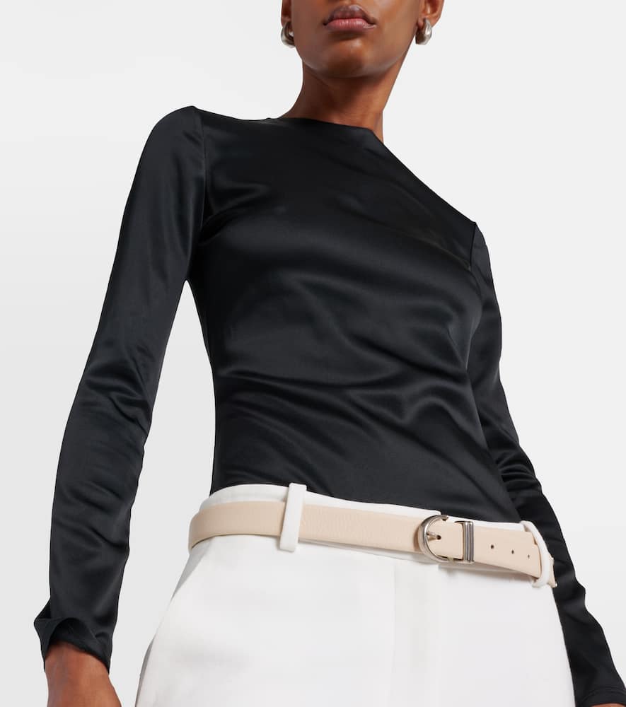 Khaite Bambi Leather Belt In White