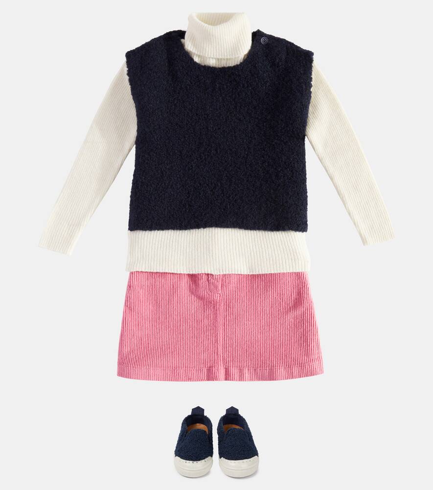 Il Gufo Alpaca-blend Sweater Vest In Blue