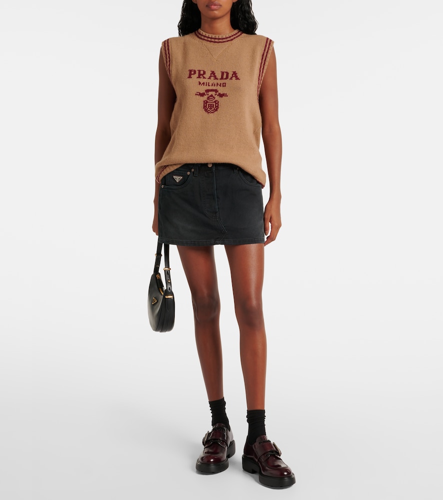  Prada Prada Low-rise-minirock Aus Denim 