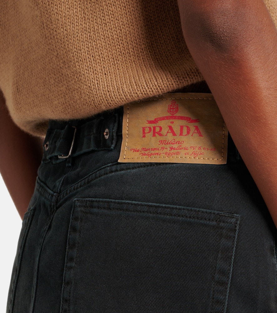  Prada Prada Low-rise-minirock Aus Denim 