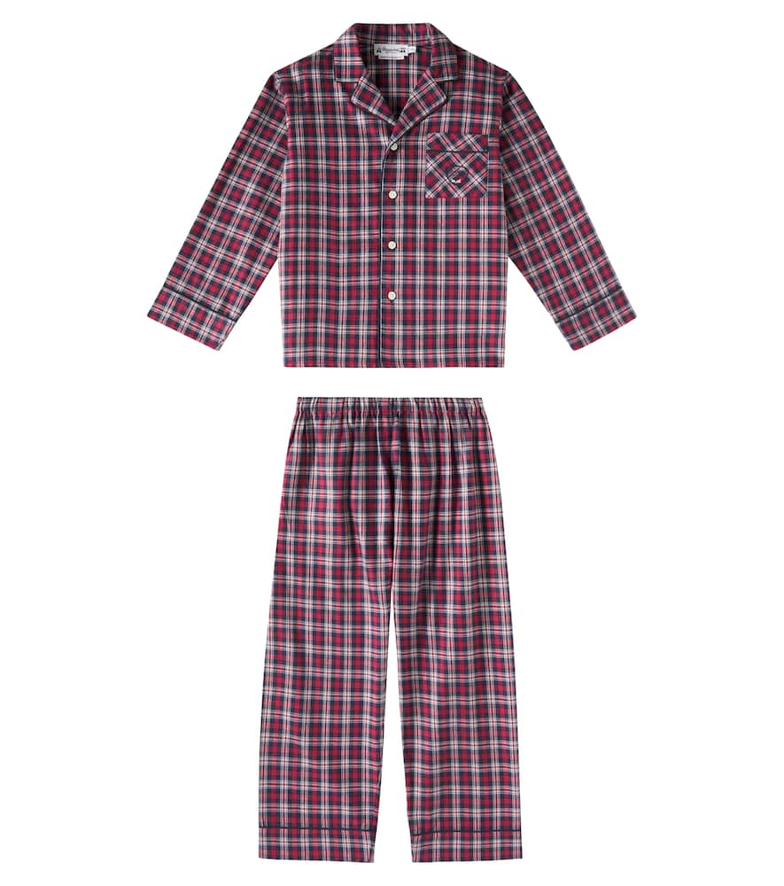 Bonpoint Dormeur Checked Cotton Pajamas In Red