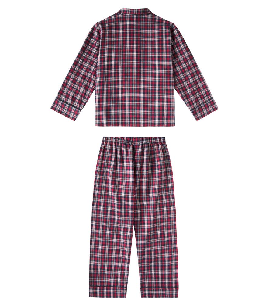 Bonpoint Dormeur Checked Cotton Pajamas In Red