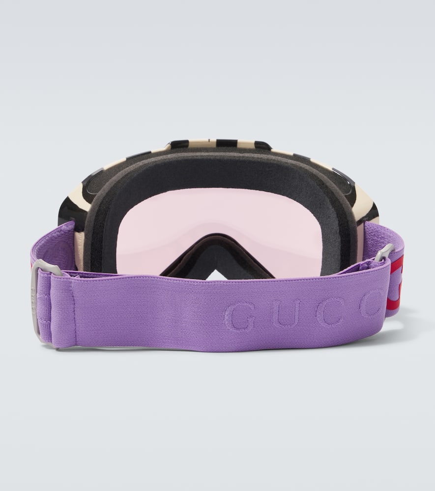 Gucci Multicolor Logo Injection Plastic Shield Sunglasses In Purple
