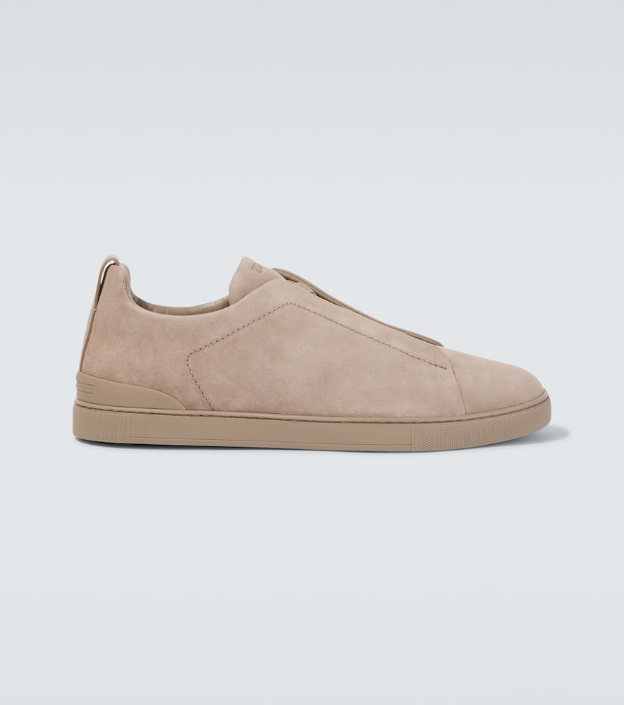 Triple Stitch suede slip-on sneakers