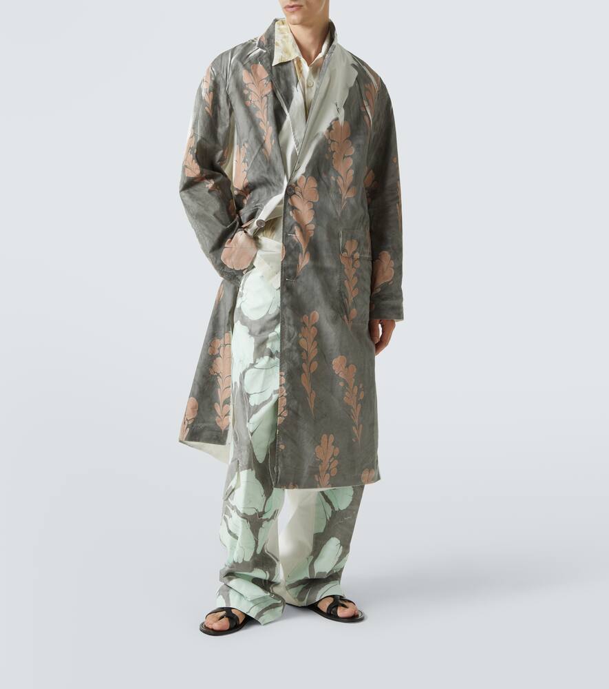 Dries Van Noten Mens Dessin D Reuben Double-breasted Floral-print Cotton Coat