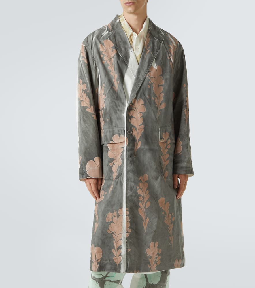 Dries Van Noten Mens Dessin D Reuben Double-breasted Floral-print Cotton Coat