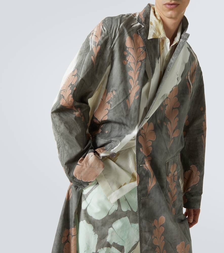 Dries Van Noten Mens Dessin D Reuben Double-breasted Floral-print Cotton Coat