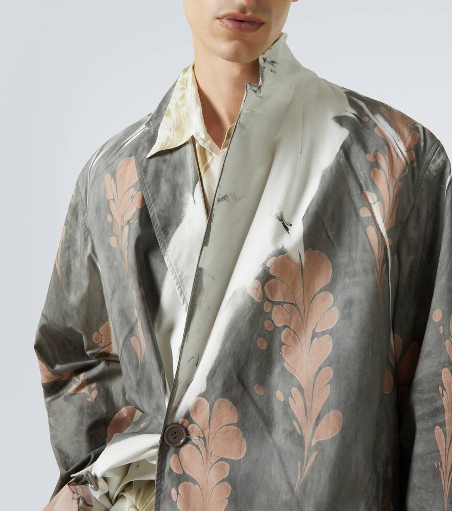 Dries Van Noten Mens Dessin D Reuben Double-breasted Floral-print Cotton Coat