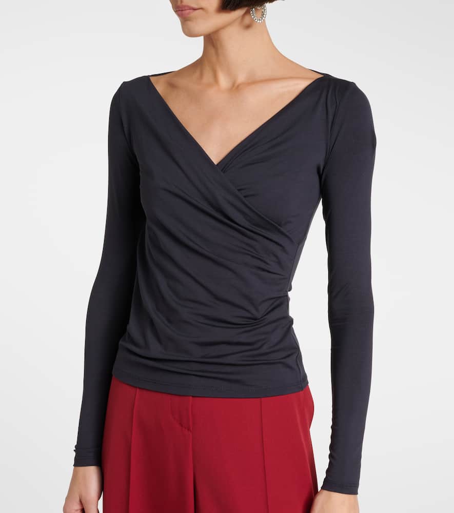 Max Mara Woman T-shirt Black Size L Virgin Wool In Blue
