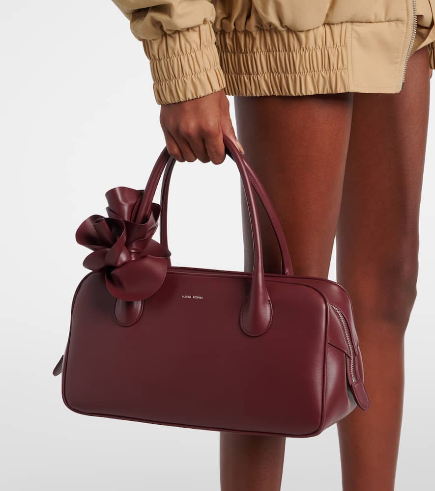 Magda Butrym Brigitte Leather Tote Bag In Burgundy