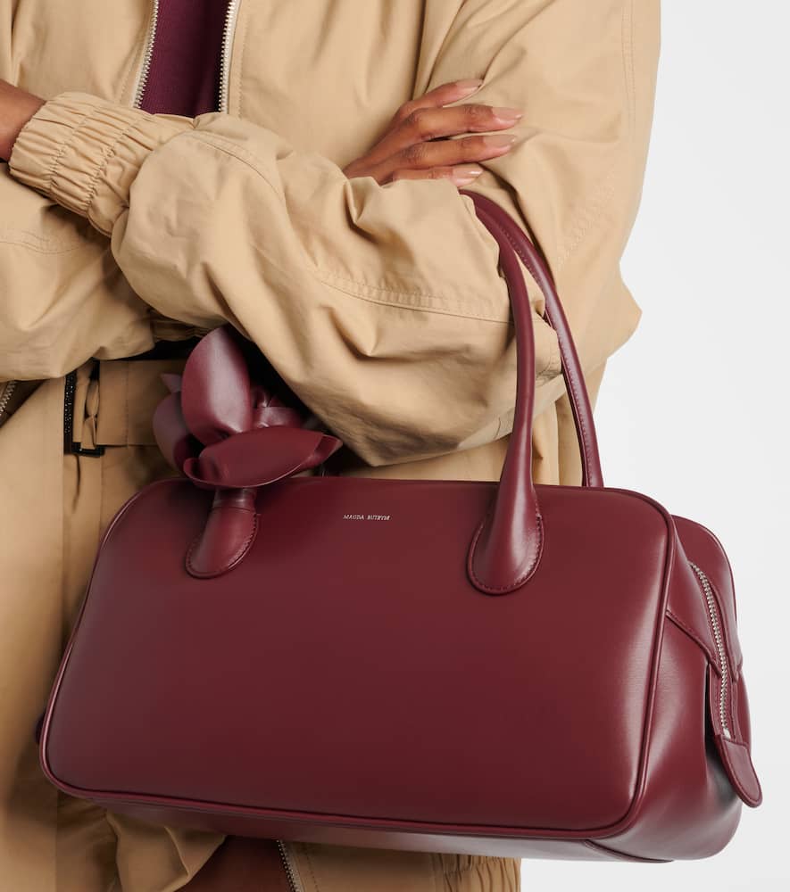 Magda Butrym Brigitte Leather Tote Bag In Burgundy