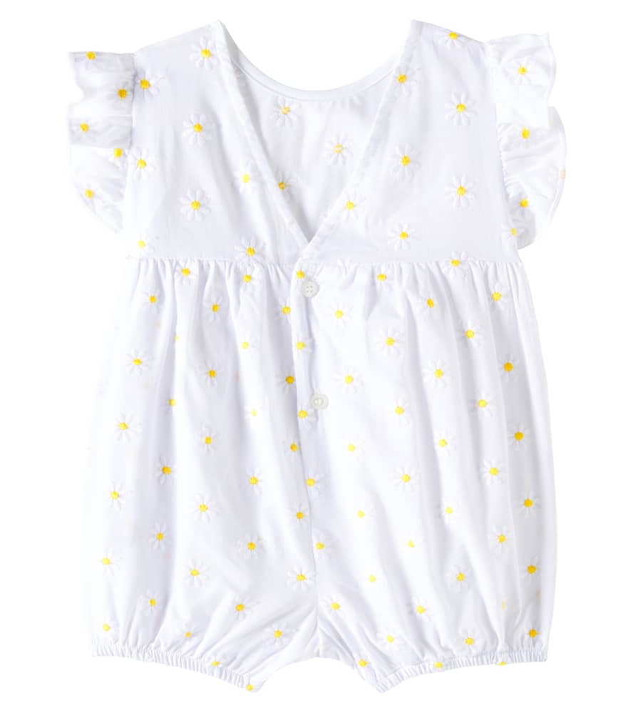 Il Gufo Baby Floral Cotton Romper In White