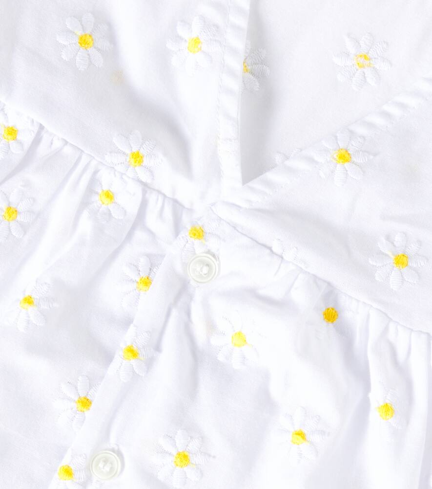 Il Gufo Baby Floral Cotton Romper In White