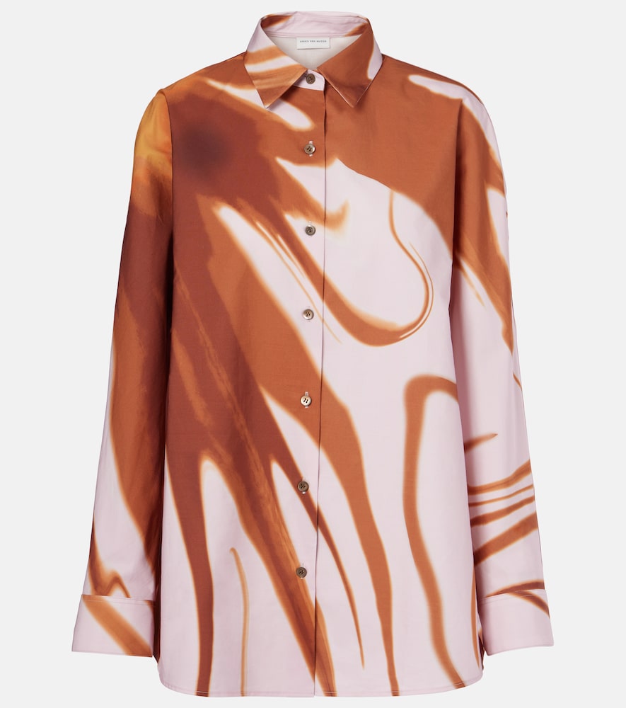 프린트 코튼 셔츠
