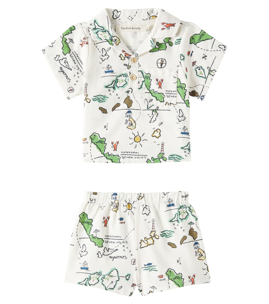 The New Society Baby Set Arkoi Aus Hemd Und Shorts Aus Baumwolle In Multicolor