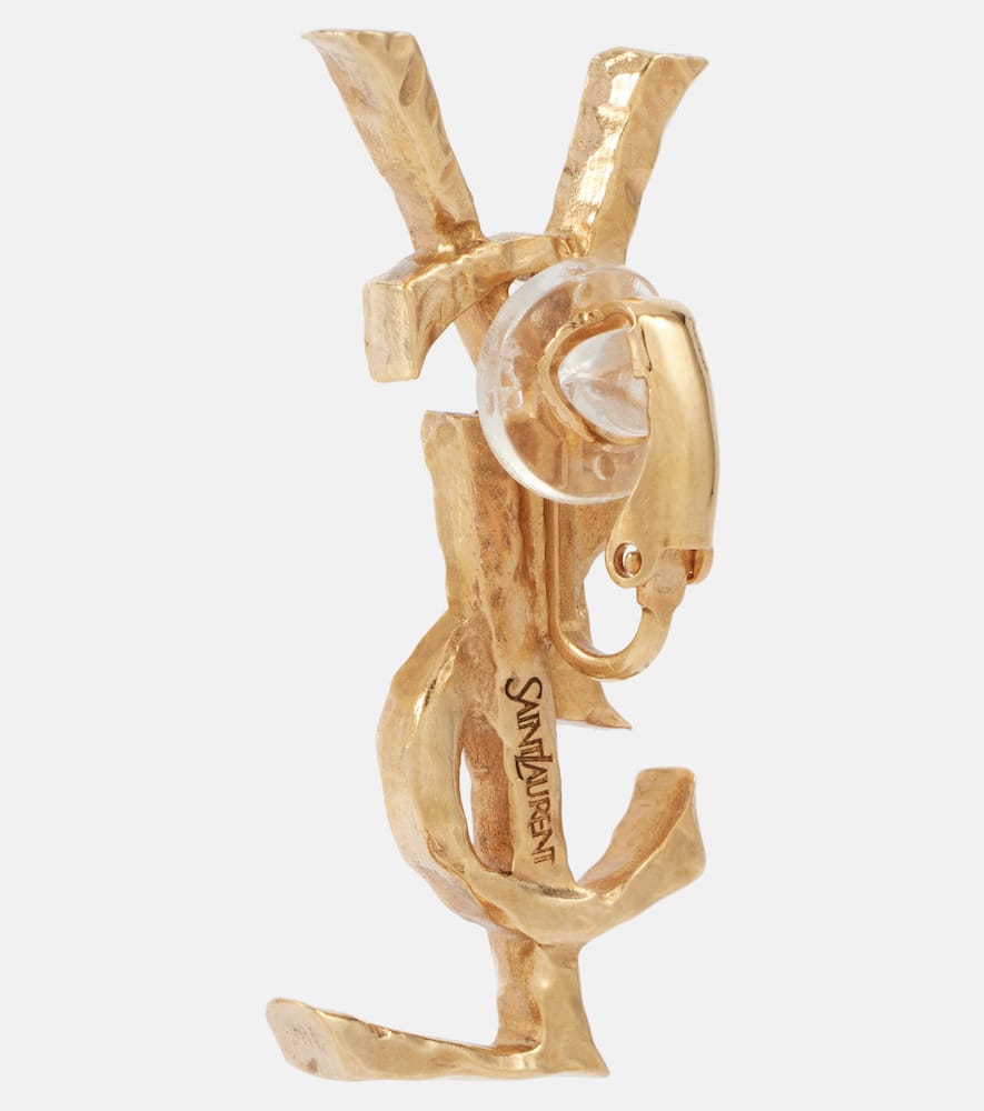 Saint Laurent Cassandre Clip-on Single Earring In Gold
