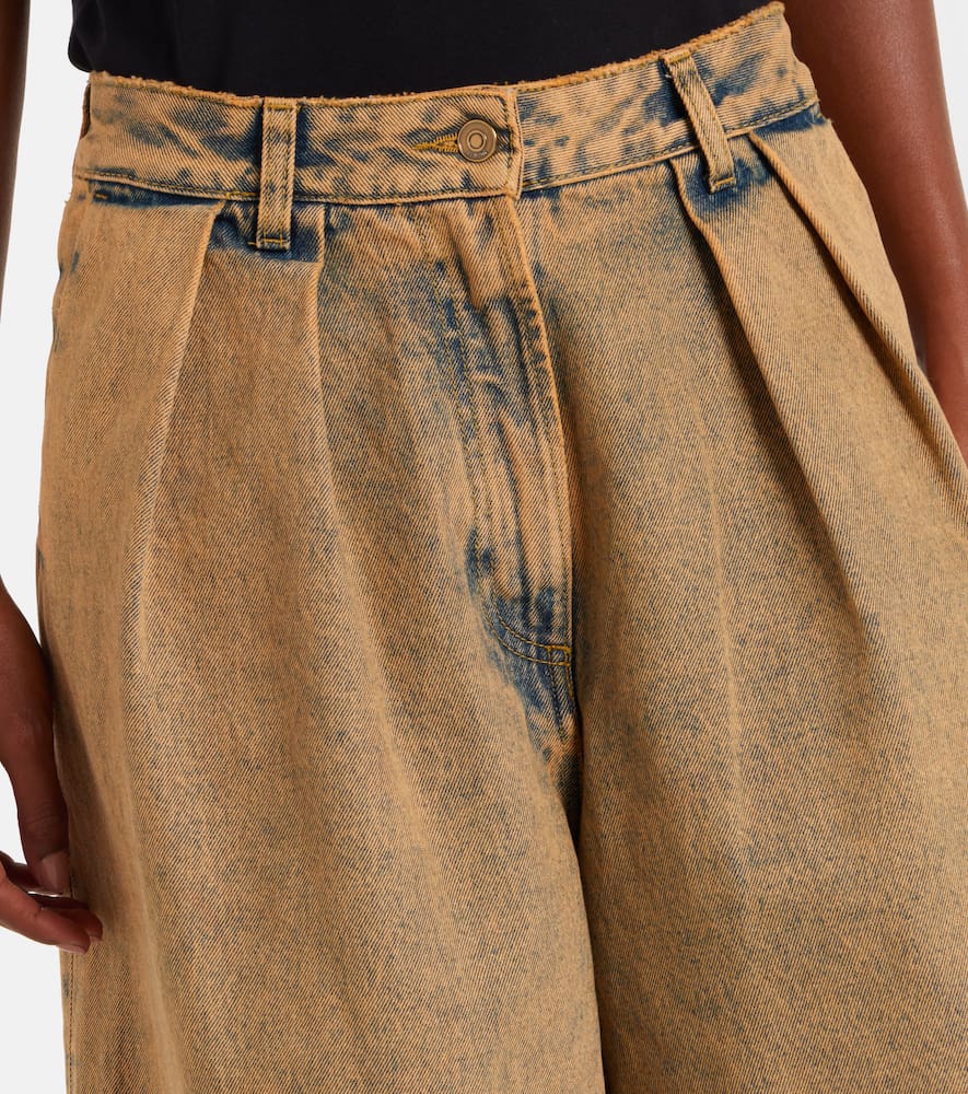 Alanui Desert Rose Wide-leg Jeans In Burgundy
