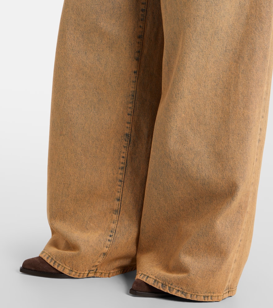 Alanui Desert Rose Wide-leg Jeans In Burgundy