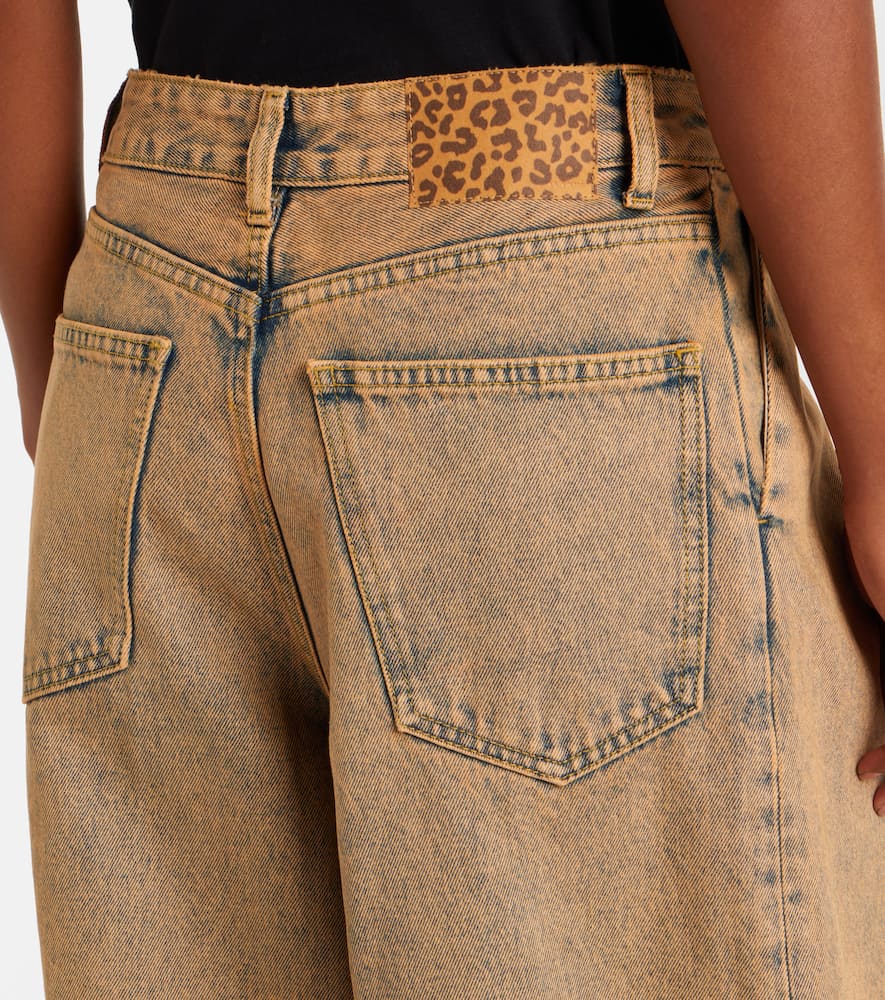 Alanui Desert Rose Wide-leg Jeans In Burgundy