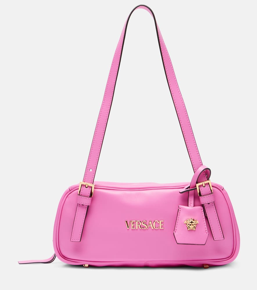 Versace Tag Bowling Leather Shoulder Bag In Pink ModeSens