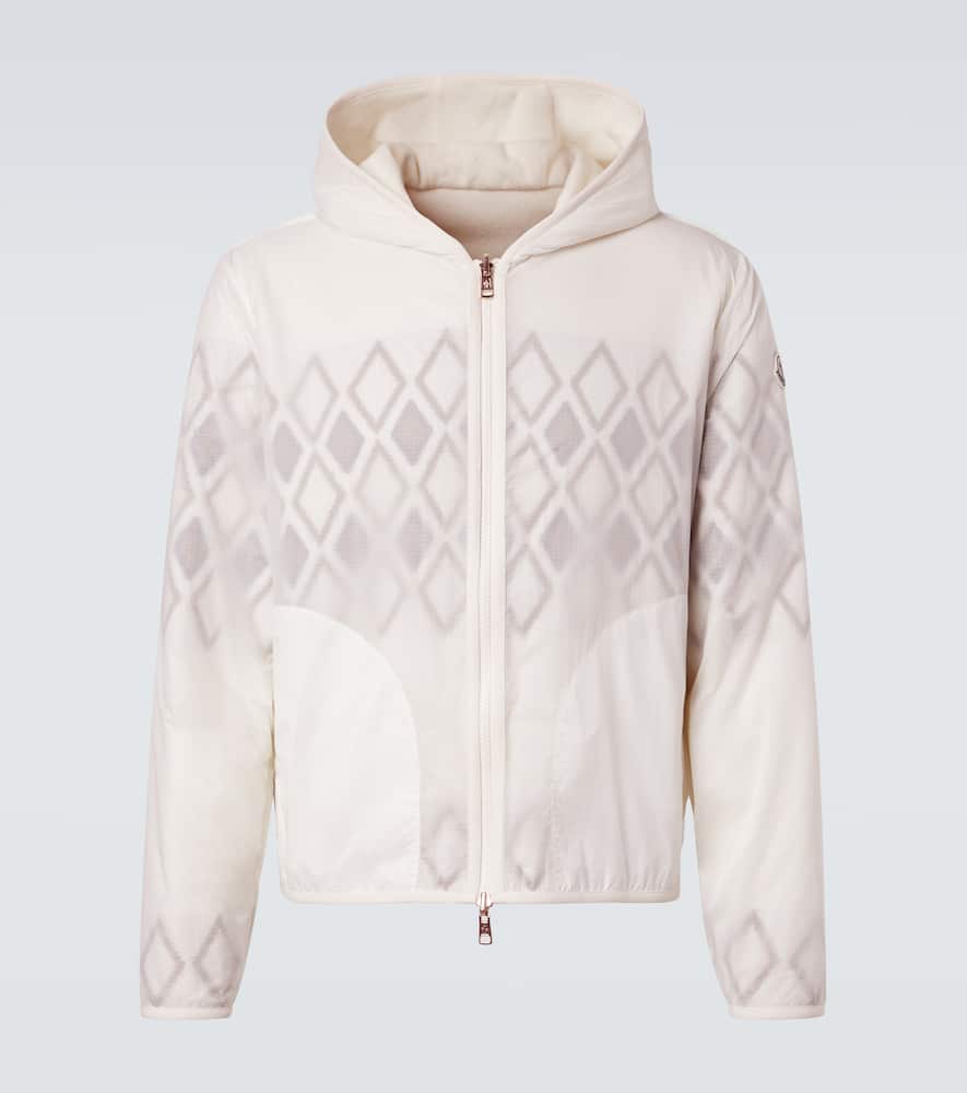 Moncler Argyle Reversible Virgin Wool Jacket In White