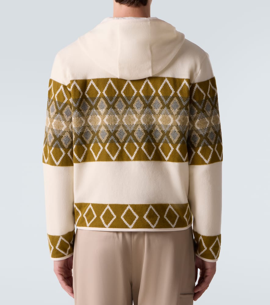 Moncler Argyle Reversible Virgin Wool Jacket In White