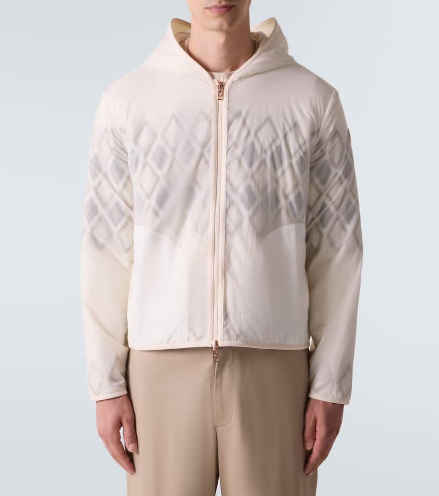 Moncler Argyle Reversible Virgin Wool Jacket In White
