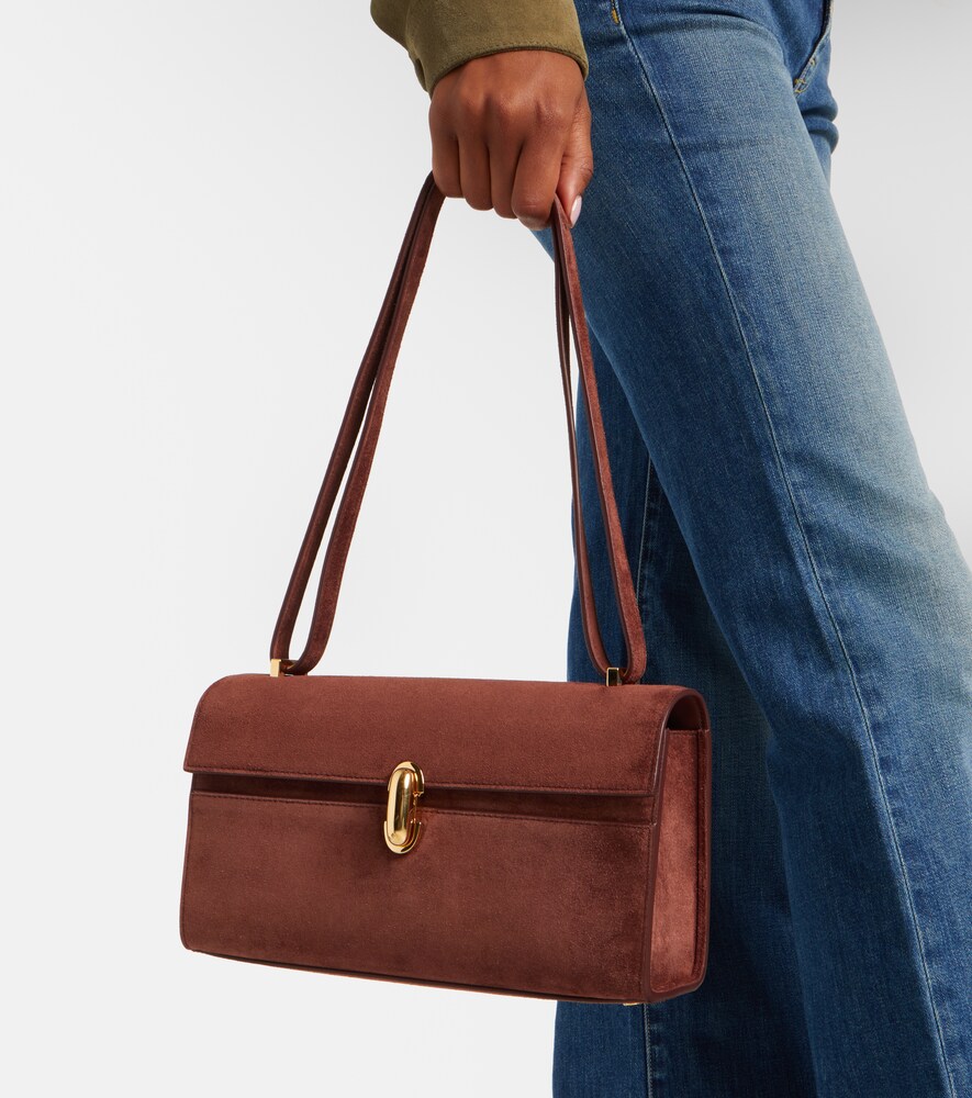 Savette Symmetry 26 suede crossbody bag