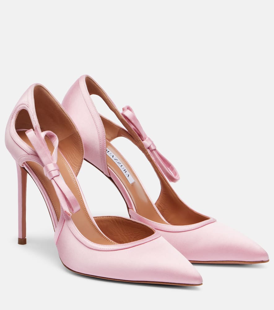 Soave 105 bow-detail satin pumps