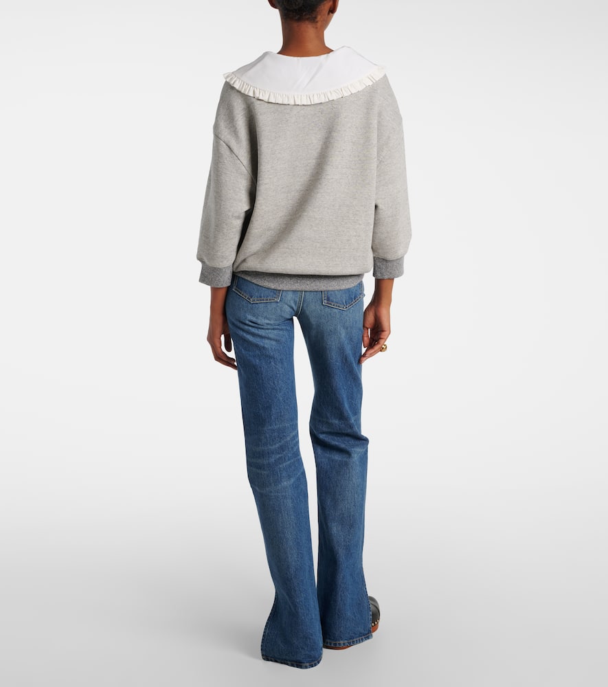 Chloé Cotton-blend French Terry Sweatshirt In Gray