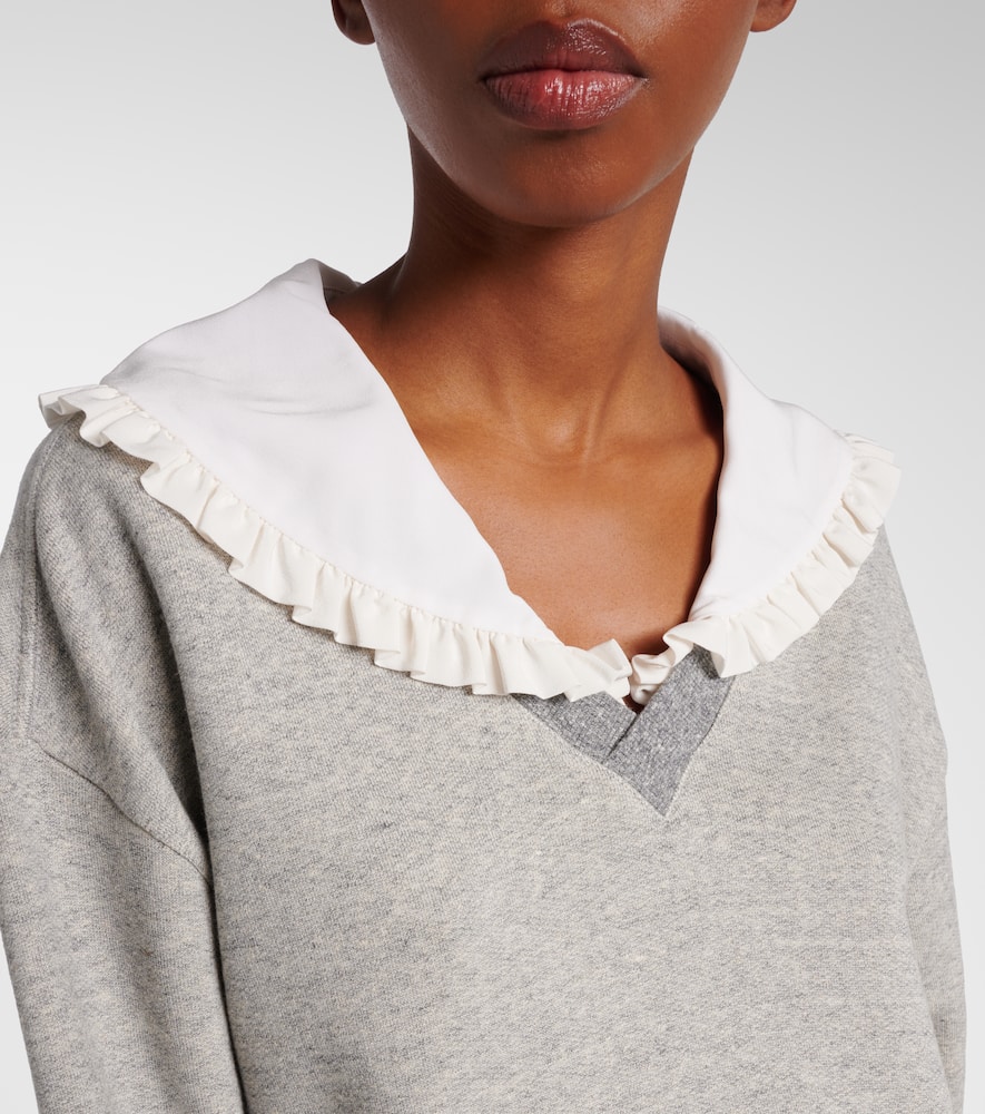 Chloé Cotton-blend French Terry Sweatshirt In Gray