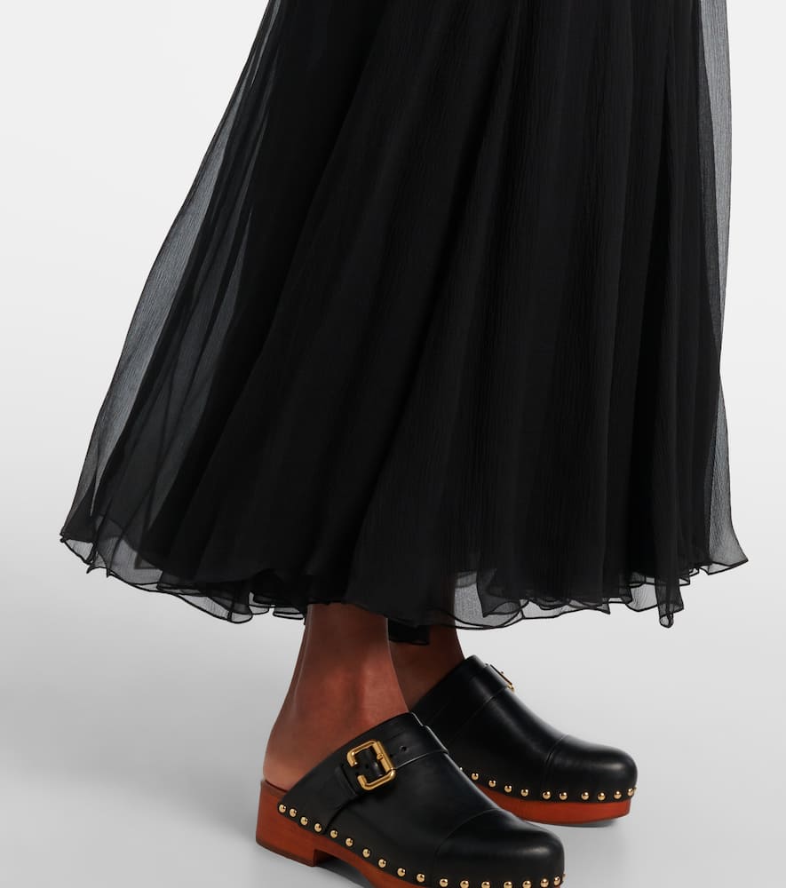 Chloé Organic Silk-mousseline Maxi Skirt In Black