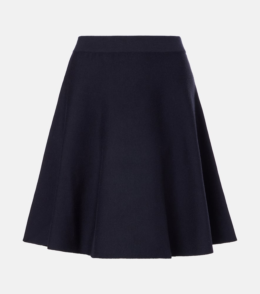Max Mara Ubalda Virgin Wool Miniskirt In Blue