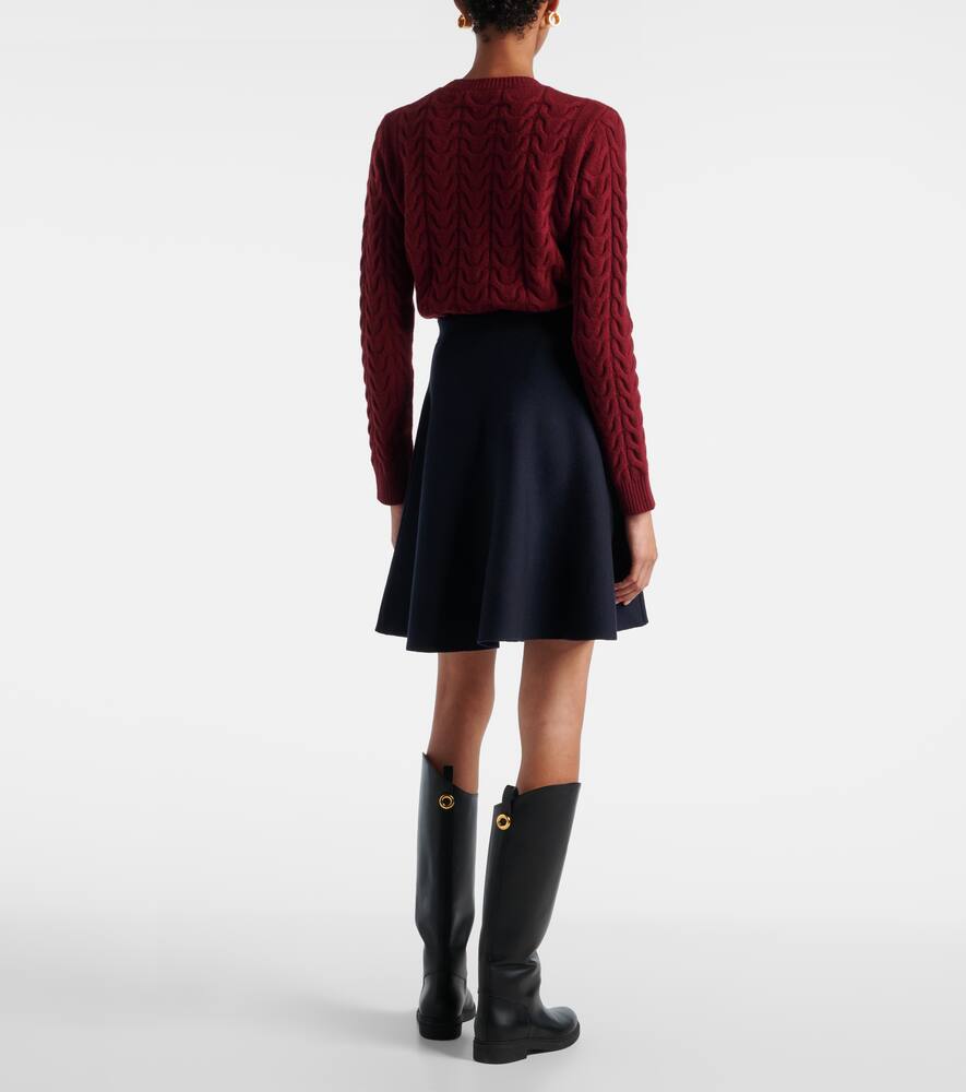 Max Mara Ubalda Virgin Wool Miniskirt In Blue