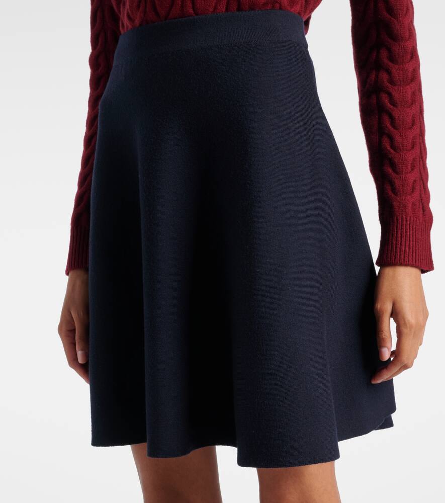 Max Mara Ubalda Virgin Wool Miniskirt In Blue
